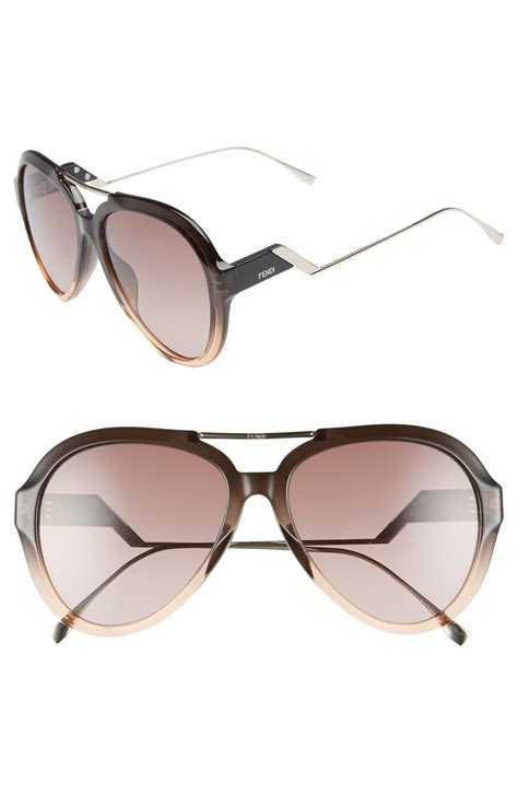 fendi aviator 58mm sunglasses|fendi geometric rimless aviator sunglasses.